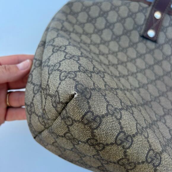 Gucci GG Monogram Tote Bag Web Loop Coated Canvas Designer Authentic Purse - Picture 12 of 16